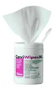 Metrex Caviwipe Surface Disinfectant Wipe, Extra Large 9" X 12" 3 Minute Action 11-1150 — Tub of 65 — product image