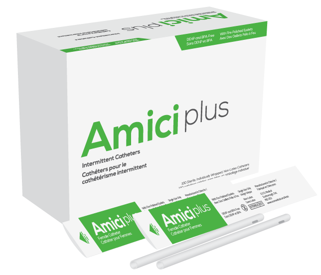 Amici Catheters Amici Plus Female Intermittent Catheters, Size 16 Fr 7" 5616 — Box of 100 — product image