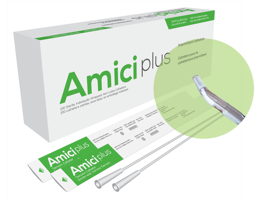 Amici Catheters Amici Plus Tiemann Intermittent Catheters, Size 12 Fr 16in - Box of 100