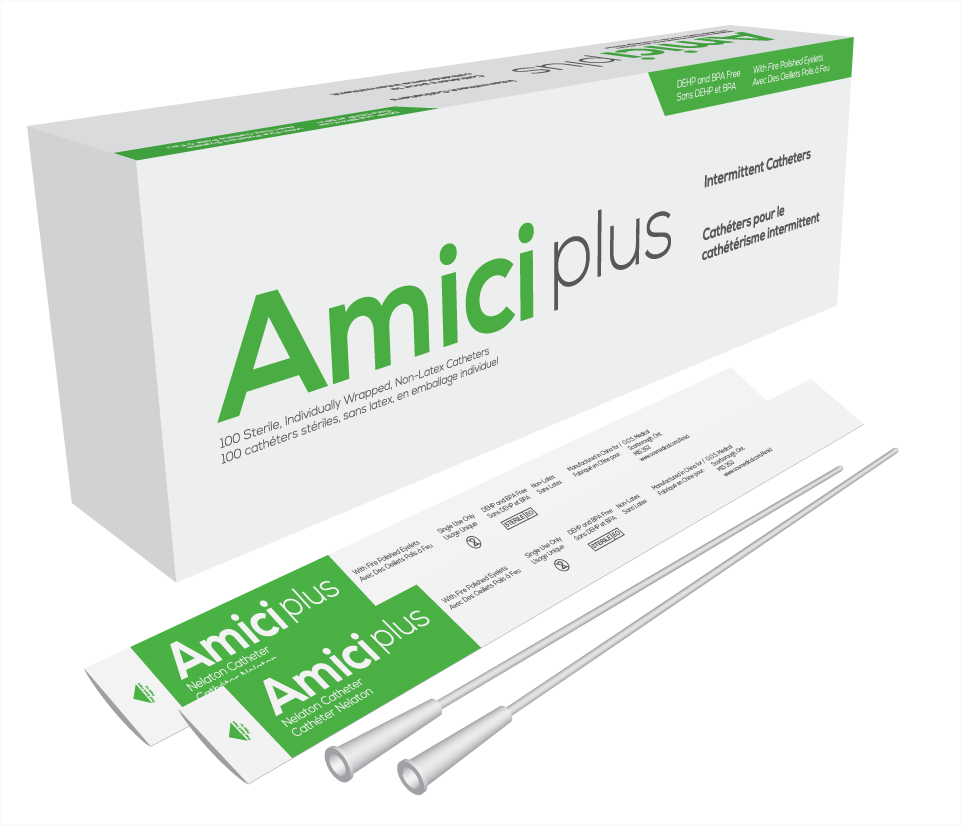 Amici Catheters Amici Plus Male Intermittent Catheters, Size 12 Fr 16in 5912 — Box of 100 — product image