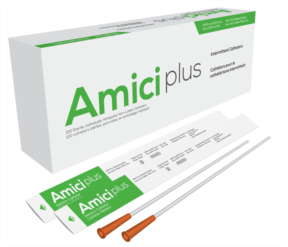 Amici Catheters Amici Plus Male Intermittent Catheters, Size 16 Fr 16in 5916 — Box of 100 — product image
