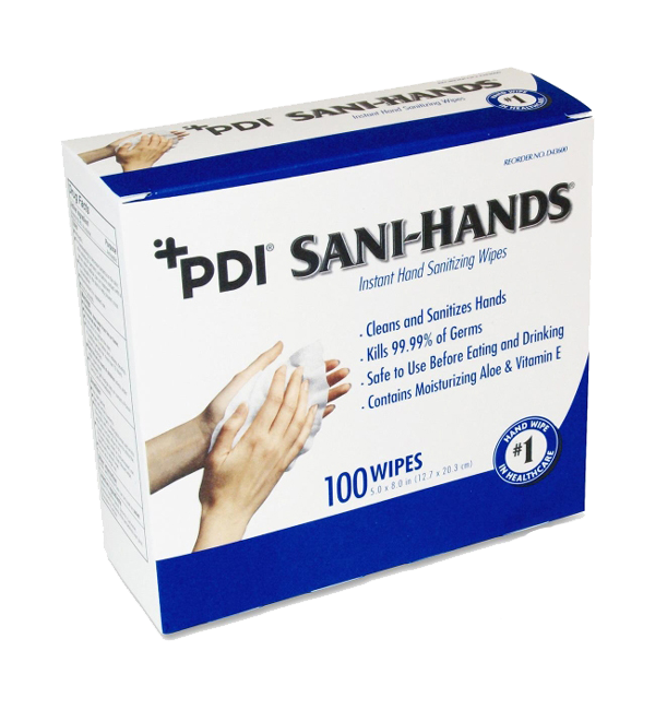 Pdi Sani-Hands Alc Anti-Microbial Alcohol Gel Hand Wipe Individual Packet D72400 — Box of 100 — product image
