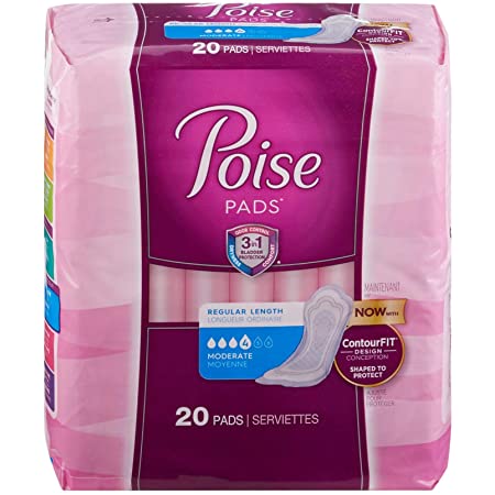 Kimberly Clark Poise Original Moderate Regular Non-Winged Pads Regular - Package of 20