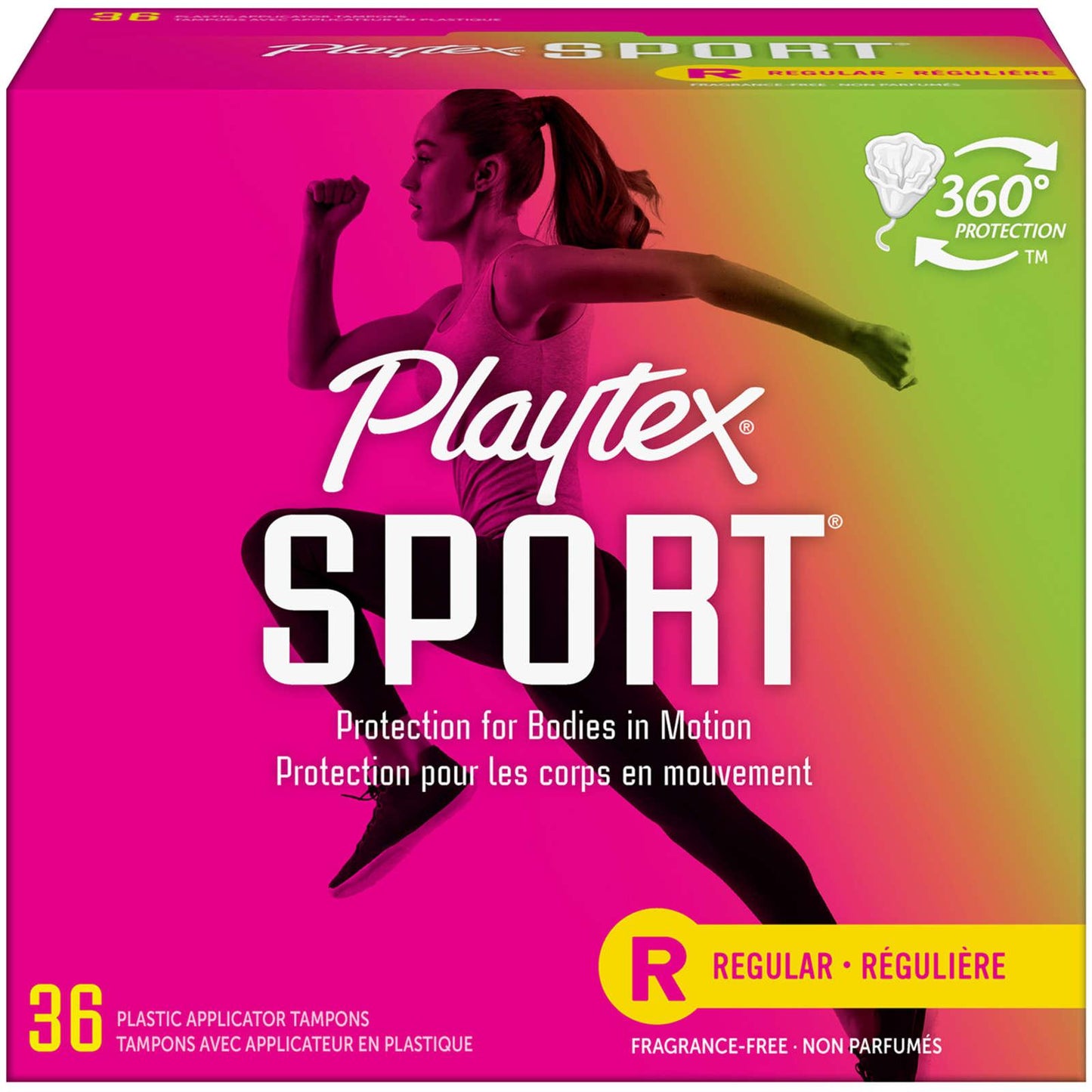 Playtex Sport Tampons à absorption régulière, paquet de 36