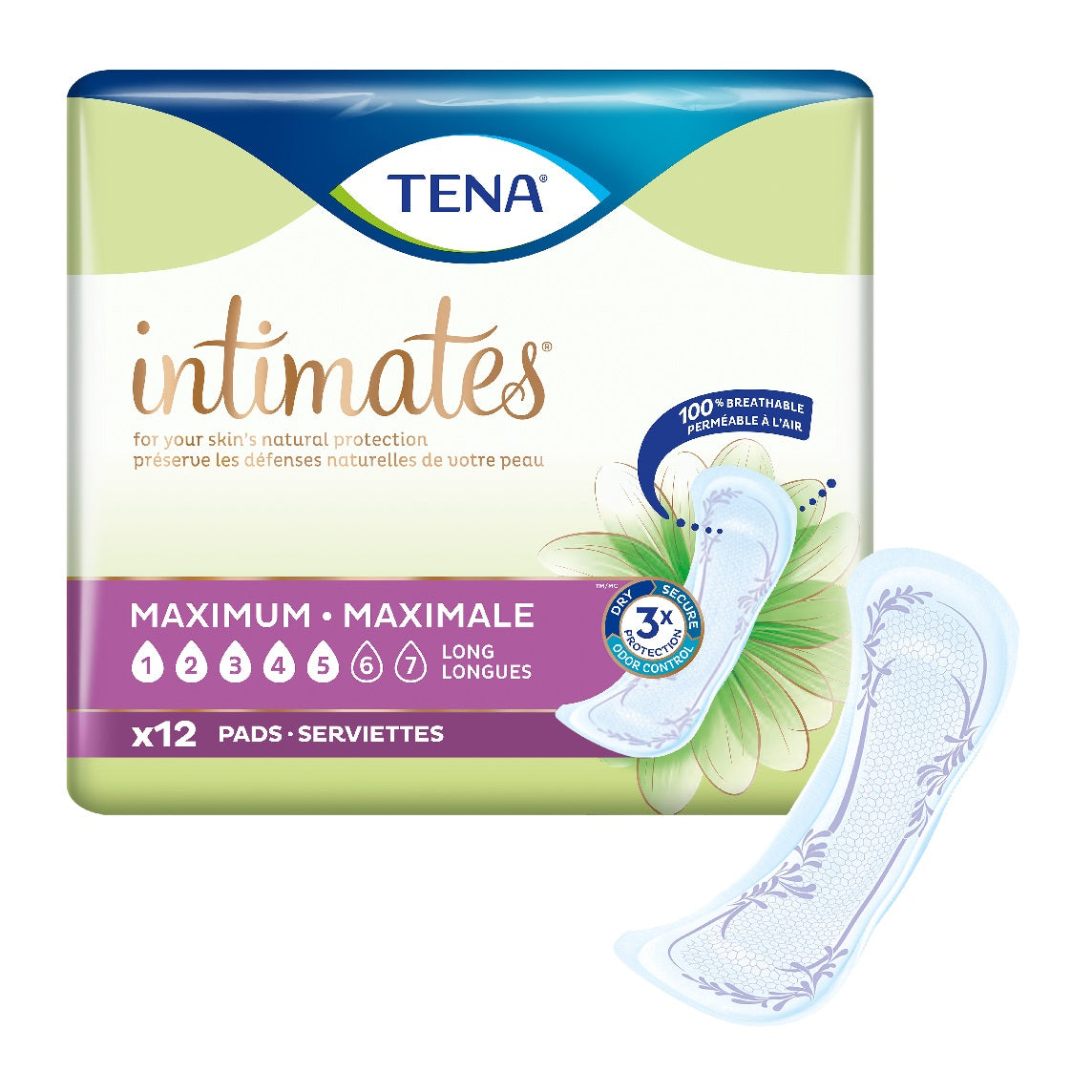 Tena Tena Sensitive Care Maximum Extra Coverage Long Pads (12/Bag) 54268 — Case of 6 — product image