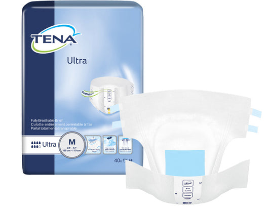 Tena Cs/2pkg (40/Pkg) Tena Ultra Brief, Medium Size 34in-47in, White