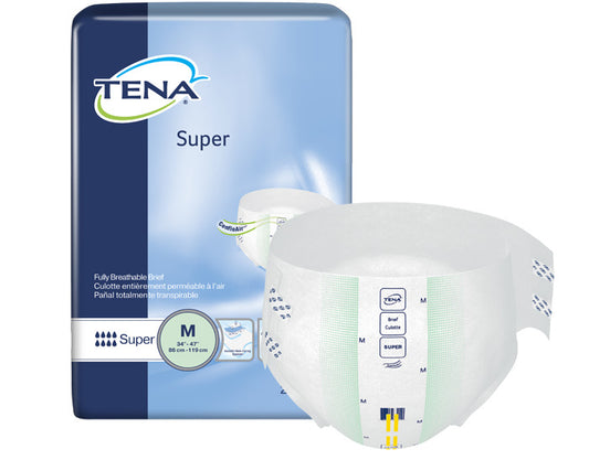 Tena Cs/2pkg (28/Pkg) Tena Super Brief, Medium Size 34in-47in, Green