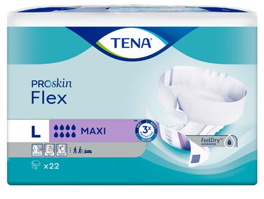 Tena Cs/3pkg (22/Pkg) Tena Flex Belted Briefs, Maxi/Overnight, Size 16, 33in-50in