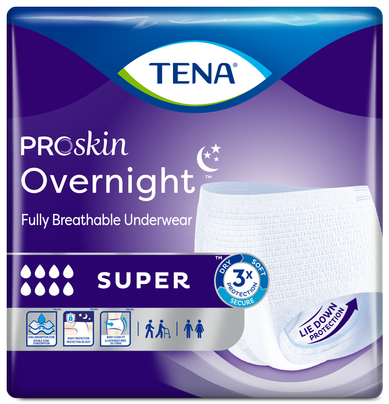 Tena Cs/4pkg (14/Pkg) Tena Proskin Protective Underwear Overnight, Super, Medium (34" To 44". 72235 —  — product image