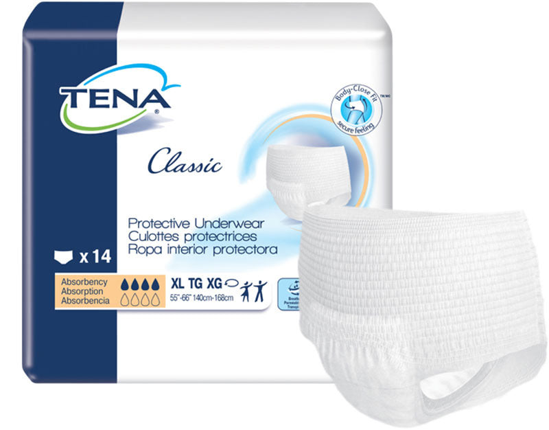 Tena Cs/4pkg (14/Pkg) Tena Protective Underwear, Classic, X-Large 55in-67in 72516 —  — product image