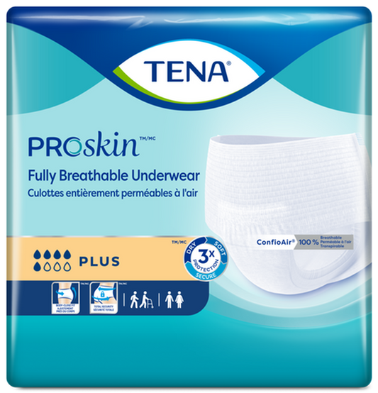 Tena Cs/4pkg (18/Pkg) Tena Protective Underwear Plus, Large Size 45in-58in