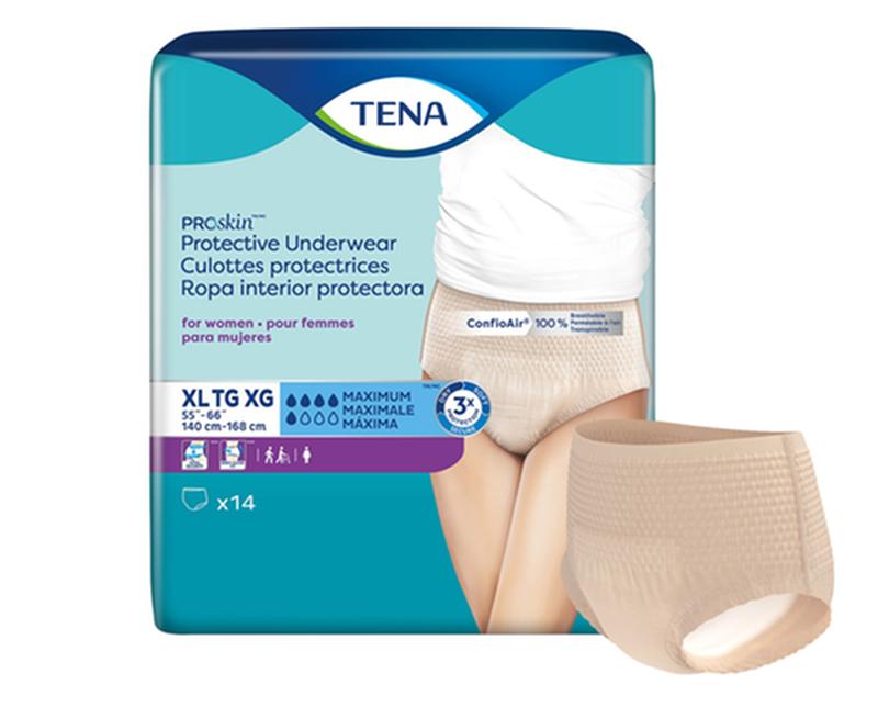 Tena Cs/4pkg (14/Pkg) Tena Proskin Underwear For Women, Maximum Absorbency,Nude, Size X-Large 140-168cm 73040 —  — product image