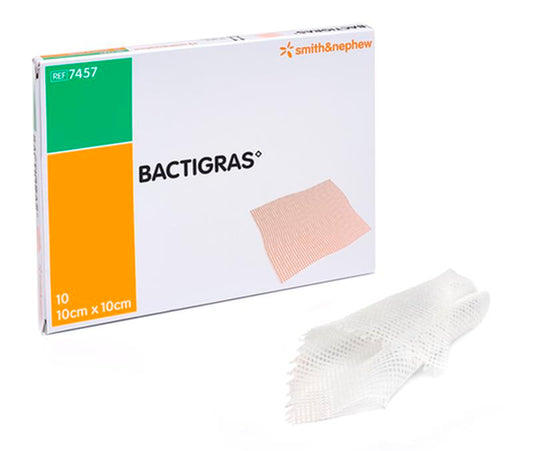 Smith & Nephew Dressing Bactigras Total Antiseptic Dressing Chlorhexidine 10 x 10 cm - Box of 50