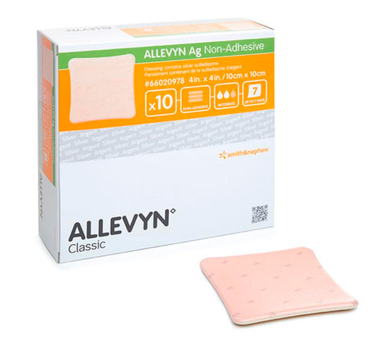 Smith & Nephew Allevyn Ag Non-Adhesive Dressing, Size 5 cm x 5 cm - Box of 10