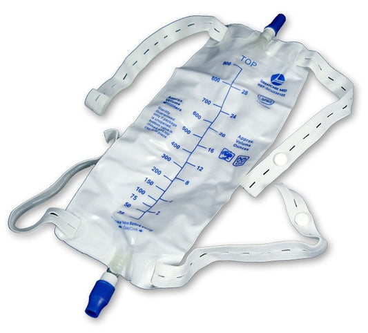 Cardinal Health Leg Bag, Size Medium 600 mL With One Way Valve,Two Latex Straps For Securing Bag To Leg - Each
