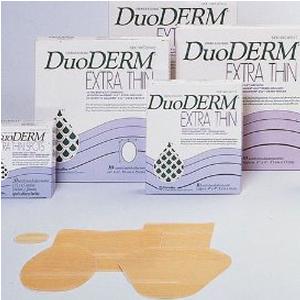 Convatec Duoderm Extra Thin Hydrocolloid Dressing Oval 1 3/4" X 1 1/2" Spot Occlusive Translucent Backi 187932 — Box of 20 — product image