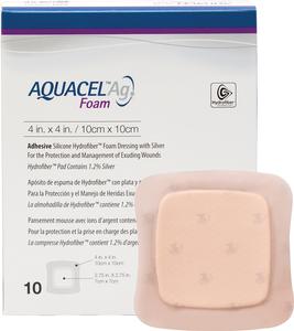 Convatec Foam Dressing With Silver Aquacel Ag Extra 10cmx10cm(4"X4") Sterile - Box of 10