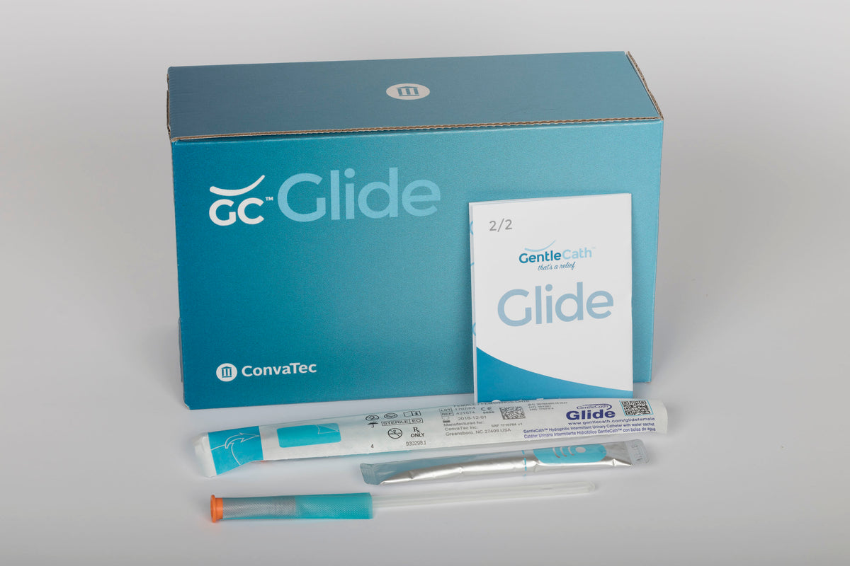 Convatec Gentlecath Glide Hydrophilic Intermittent Catheter, Female, 8 Fr, 8in, Straight 421570 — Box of 30 — product image