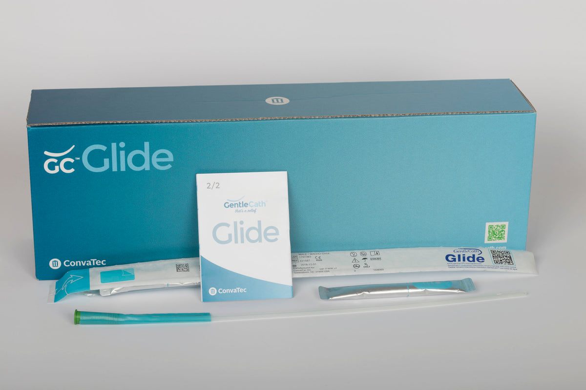 Convatec Gentlecath Glide Hydrophilic Intermittent Catheter For Male,12 Fr 16" Coude 421909 — Box of 30 — product image