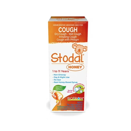 Sirop de miel pour enfants Stodal, 125 ml, médicament homéopathique contre la toux sèche et humide