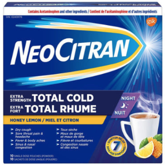 NeoCitran Extra Fort Total Cold Honey Saveur Citron Nuit