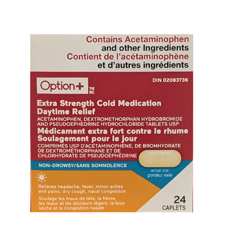 Option+ Extra Strength Cold Daytime Relief 24 caplets