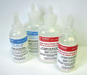 Trudell Medical Saline Sodium Chloride 0.9%, With Dual Flow Cap 100 mL Squeeze Bottle Sterile T168000 — Case of 25 — product image