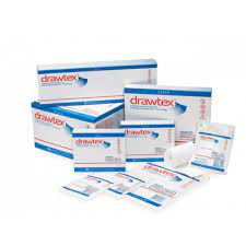 Urgo Medical Drawtex Hydroconductive Wound Dressing With Levafiber 10cm X 10cm 00302 — Box of 10 — product image