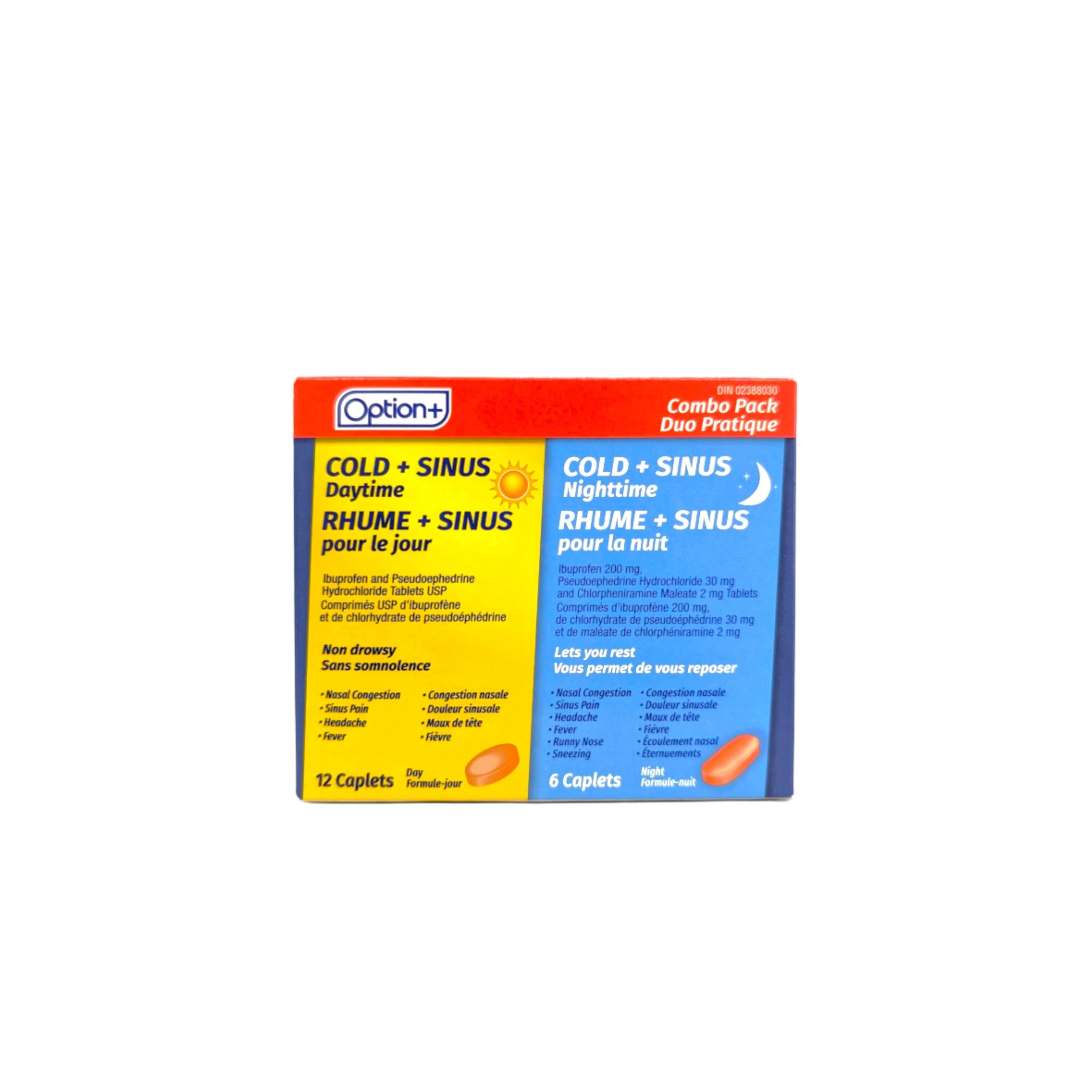 Coldac Sinus Option+ Cold + Sinus Daytime and Nighttime 18 caplets – RxClinic ...