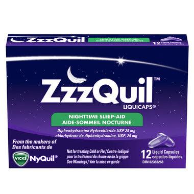 ZzzQuil مساعد النوم الليلي 12 كبسولة LiquiCaps