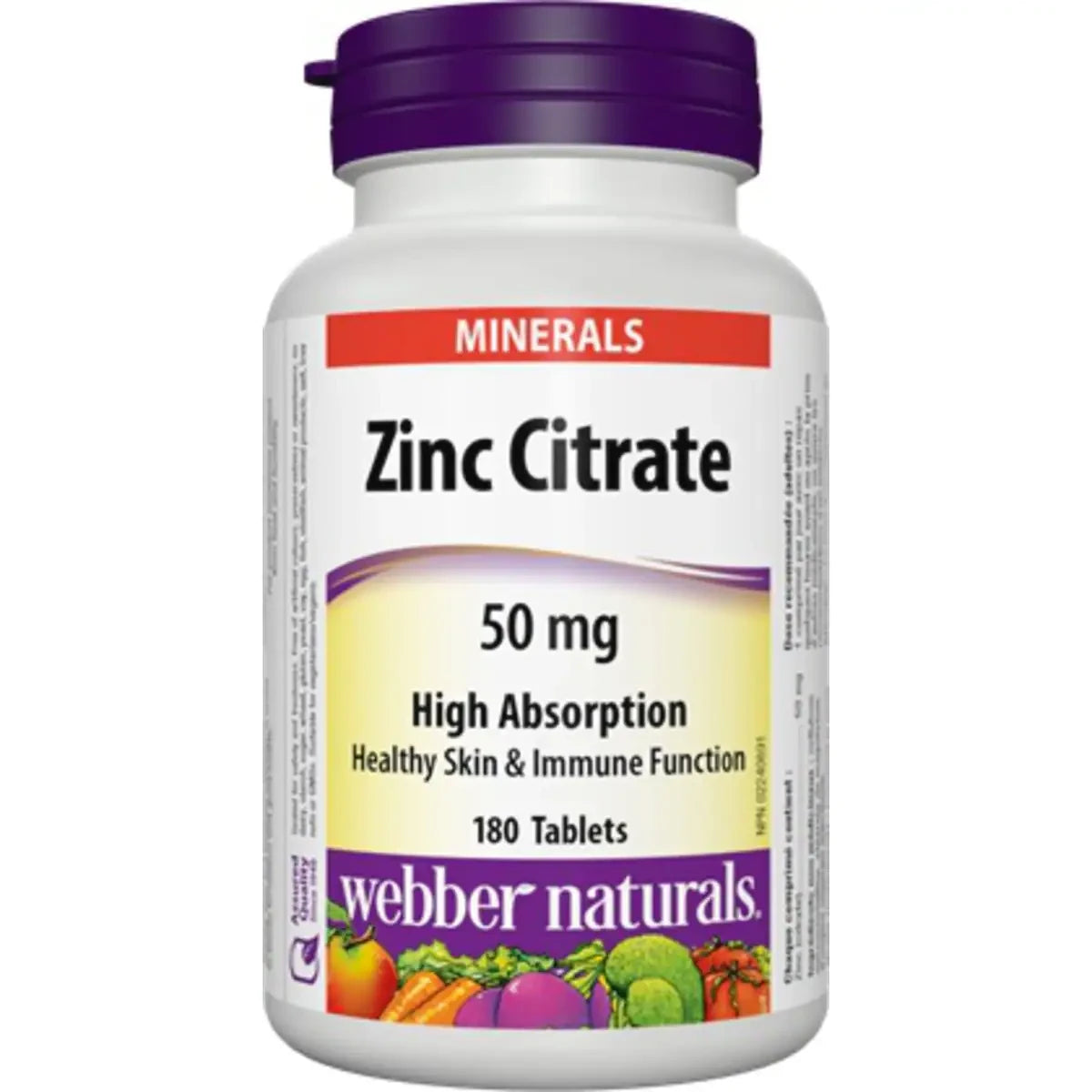 Webber Zinc Citrate 50 mg front package