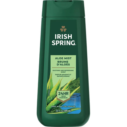 Irish Spring Aloe Mist Moisturizing Body Wash for Men front package