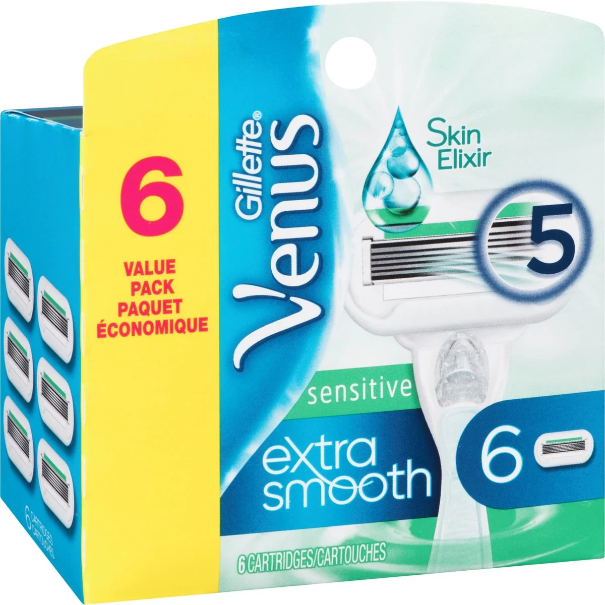 Venus Gillette Extra Smooth Sensitive Women's Razor Blade Refills, 6 Refills product detail