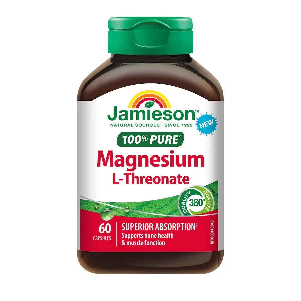 Jamieson 100% Pure Magnesium L-Threonate front package