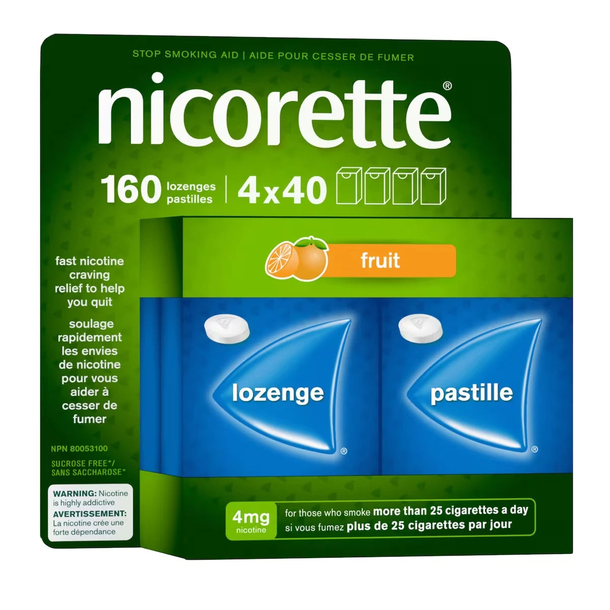 Nicorette Nicotine Lozenges, 4mg, Fresh Fruit product detail