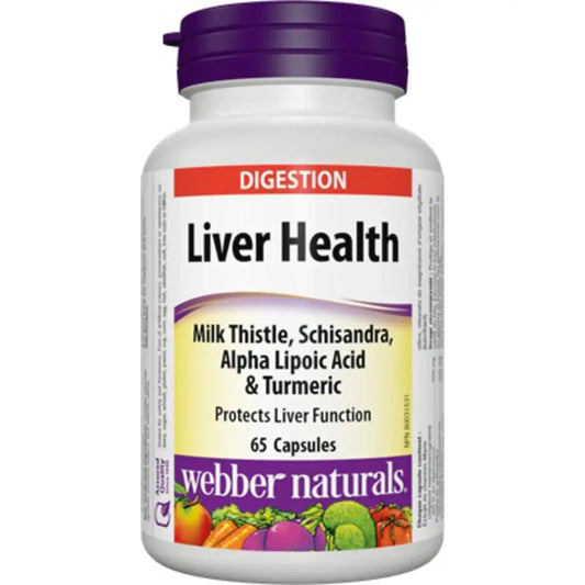 Webber Liver Health Milk Thistle, Schisandra, Alpha Lipoic Acid & Turmeric front package
