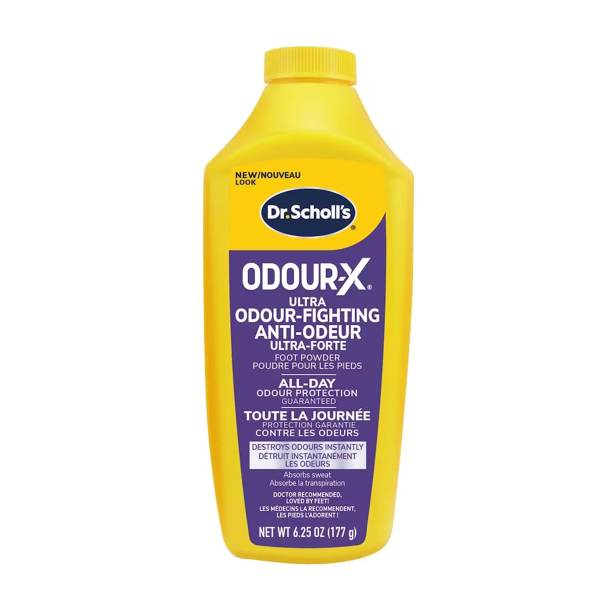 Dr. Scholl’s® Odour Destroyers® Odour-Fighting Foot Powder front package