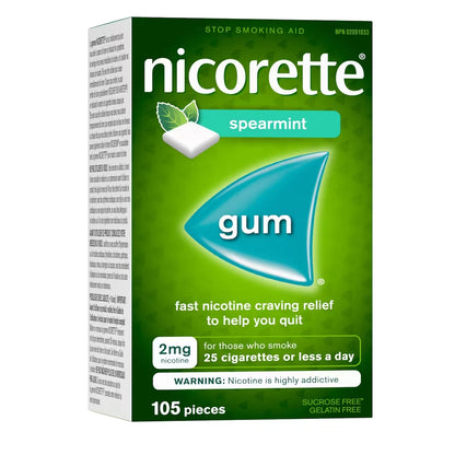 Nicorette Nicotine Gum, 2 mg, Spearmint product detail