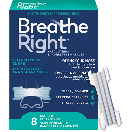 Breathe Right Nasal Strips Extra Stength Clear 8 Count product image