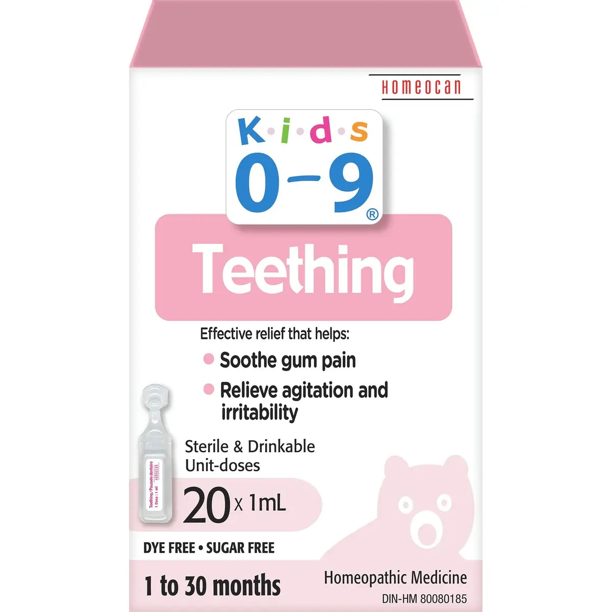 Homeocan Kids 0-9 Teething Unit Doses front package