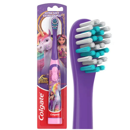 Colgate Unicorn Academy Kids Battery Powered Toothbrush, Extra Soft front package
