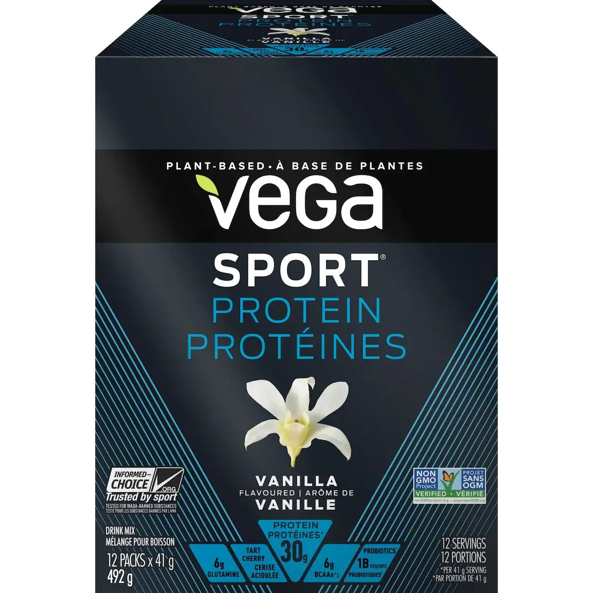 Vega Sport® Protein - Box of 12 Single Packs front package