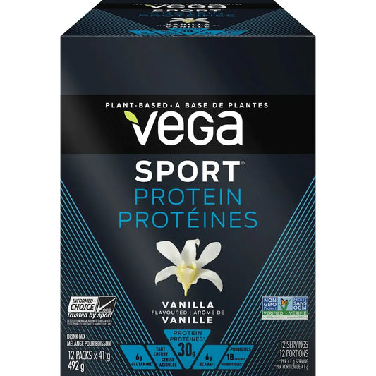 Vega Sport® Protein - Box of 12 Single Packs front package