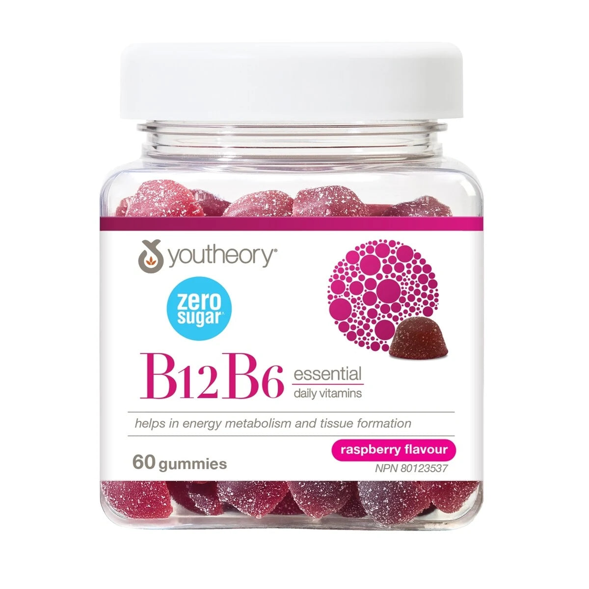 Youtheory B12B6 Gummies Zero Sugar front package