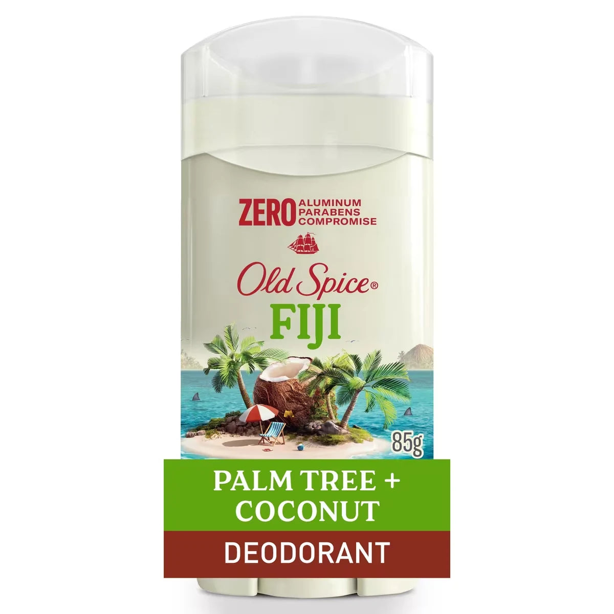 Old Spice Fiji Deodorant, Palm Tree, 85 g front package