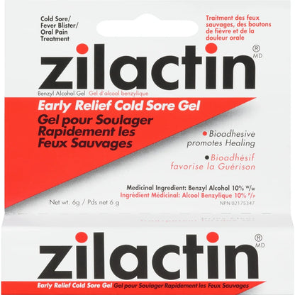 Zilactin Medicated Gel front package