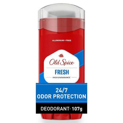 Old Spice High Endurance Fresh Scent Deodorant for Men,107 grams front package