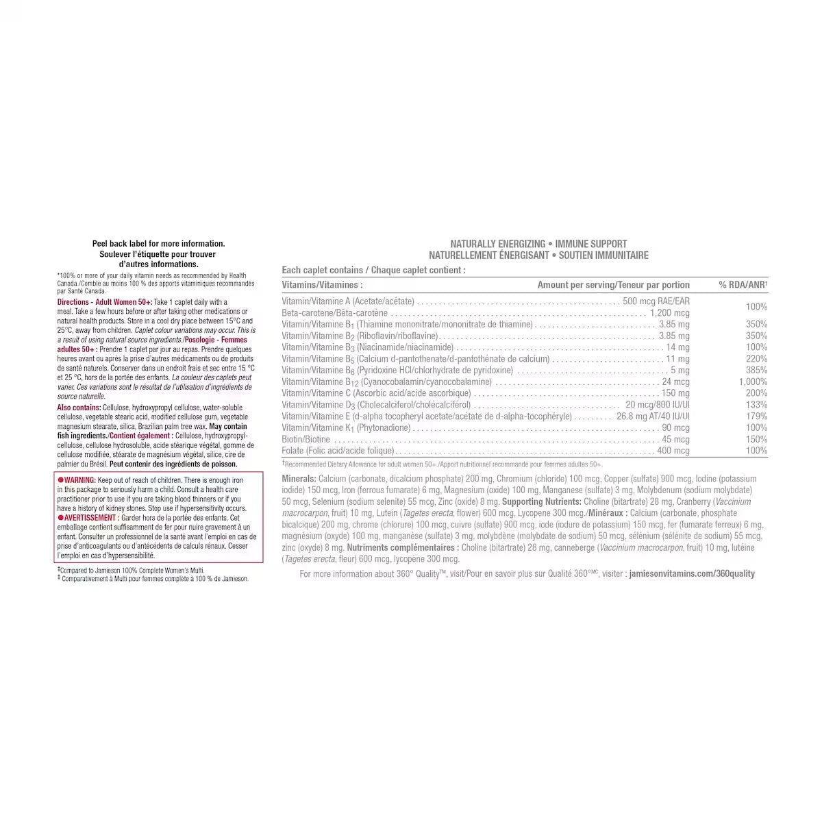 Jamieson 100% Complete Multivitamin for Women 50+ Value Size product detail