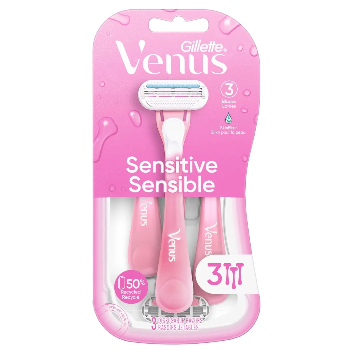 Venus Gillette Sensitive Women's Disposable Razors - 3 Pack product detail