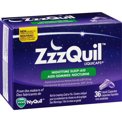 Vicks ZzzQuil Nighttime Sleep-Aid LiquiCaps, 36 Count product detail
